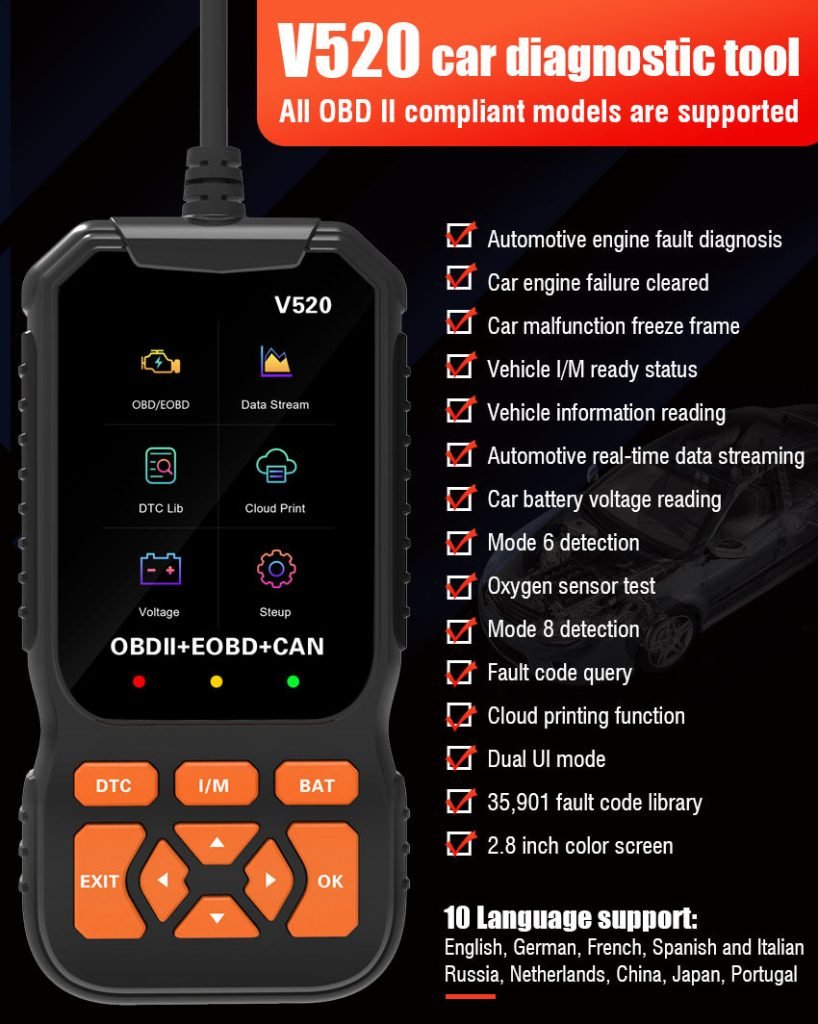 V520 OBDII scanner - Drove West OBDII Scanner
